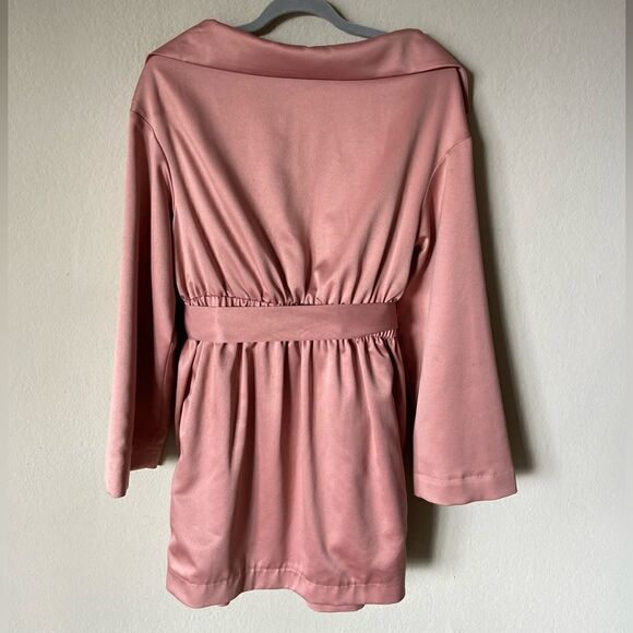 House of cb Mena Mini Pink Champagne Dress Wrap Size L - Picture 8 of 10